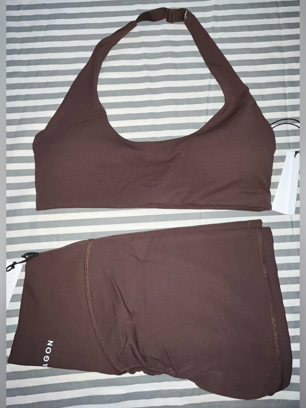 Paragon Recstretch Mid Rise SculptSeam Plus Short 4” & Unbound Halter Bra Sz M